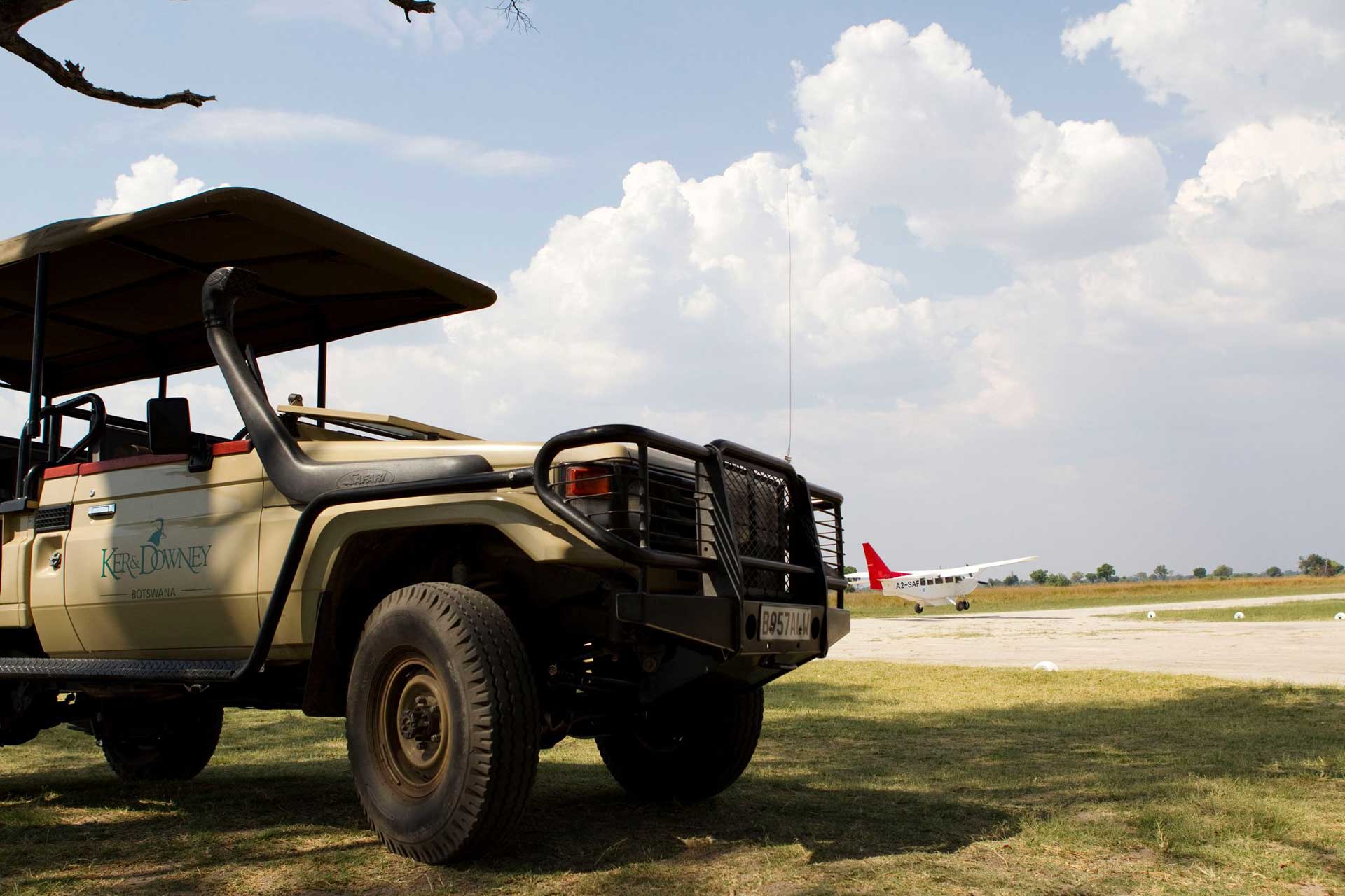 safari vehicle at the airport